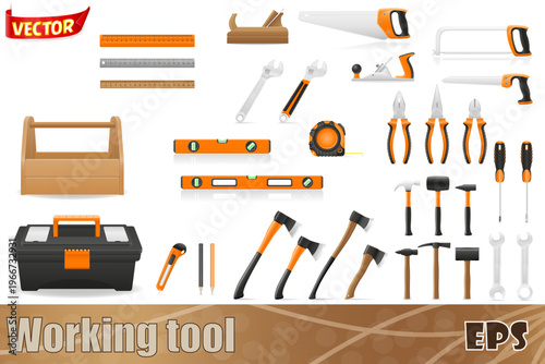 set tools icons vector illustration isolated on white background