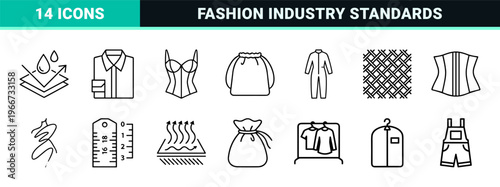 Apparel and Textile Manufacturing Geometric Line Art Featuring Minimalist Monoline Garment Outlines for Commercial Fashion Design Projects.