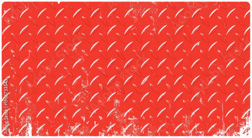Canvastavla Red Diamond Plate Texture Background, Industrial Metal Surface