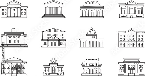 Public Service And Government Icons For Administration And Institutions