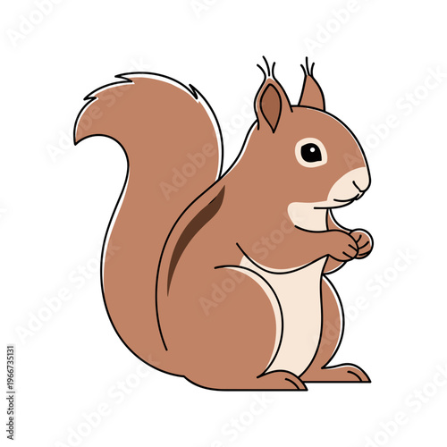 Brown Squirrel Holding Acorn Nut.