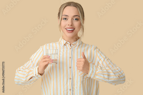 Young woman with dissolved ...