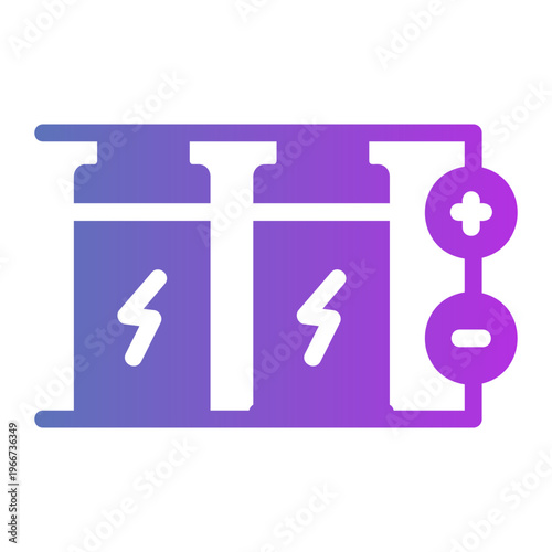 Lithium battery Line Gradient Icon