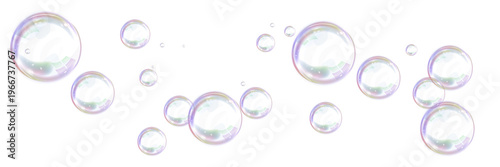 Photos PNG realistic soap bubble with glare and foam bubbles for detergent branding