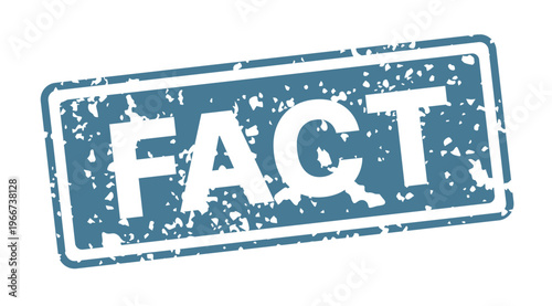 Fact rectangular sign designed as a grunge rubber stamp with distressed texture and bold typography, isolated on a clean background and suitable for media graphics, verification concepts, editorial