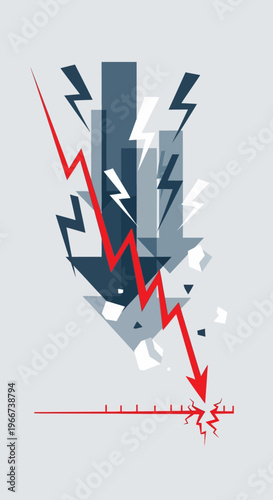 Graphical illustration of a crashing market.
