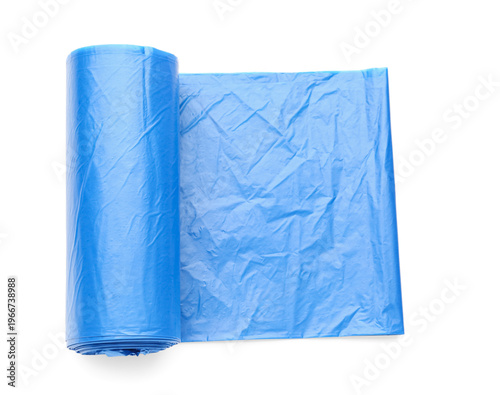 Blue roll of garbage bags i...