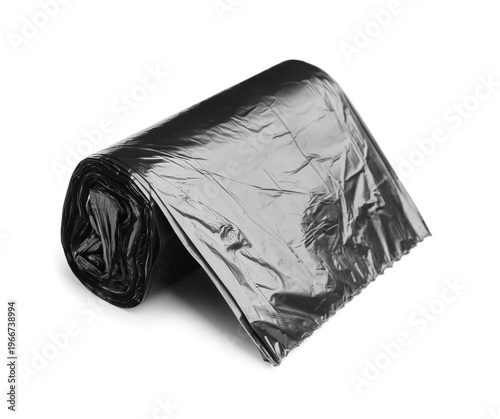Black roll of garbage bags ...