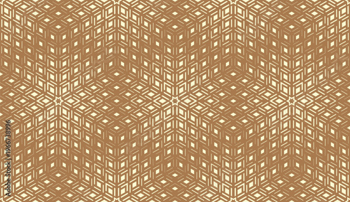 Abstract geometric pattern. A seamless vector background. Beige and golden ornament. Graphic modern pattern. Simple lattice graphic design