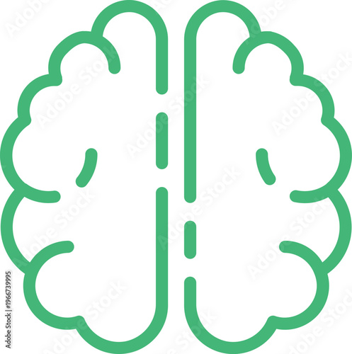 Minimalistic Rounded Stroke Human Brain Icon