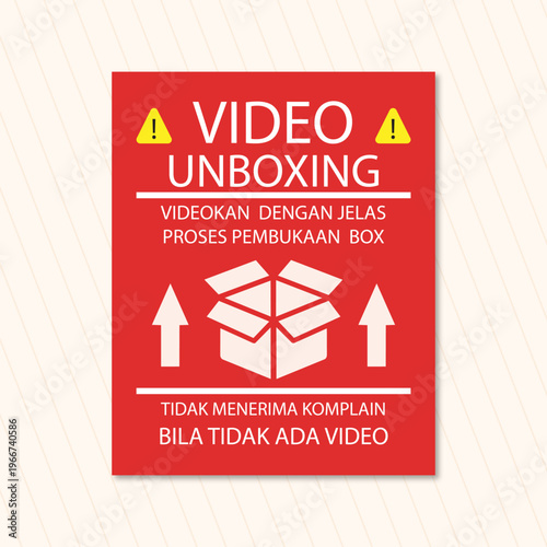 sticker video unboxing paket