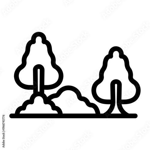 Garden tree Line Icon