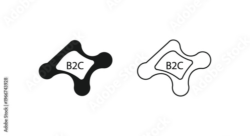 b2c business to consumer logos Vector