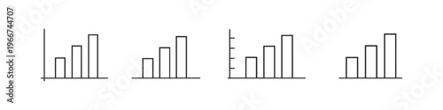 Simple bar chart icons showing upward trend and growth progression
