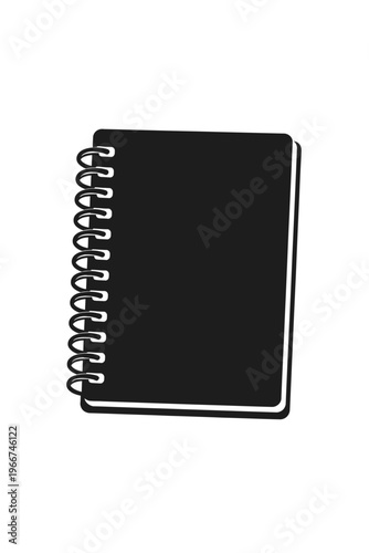 Elegant black spiral-bound notebook for professional use, college students, artists, and daily note-taking. This versatile blank journal offers durable coil binding, a sleek matte finish, and ample pa