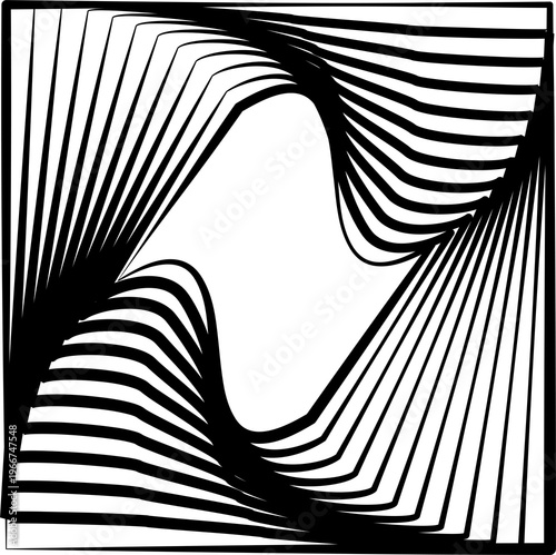 Square rotating blend line modern design, tech, digital, innovation, future