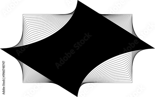 Rectangle blend emblem. Frame geometric modern, logo, tech, digital, science