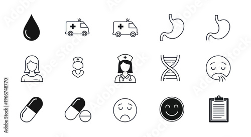Medical Icons: Health, Care, Science, and Wellness Symbols