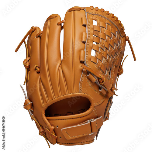 Classic brown leather baseball mitt ready for a game