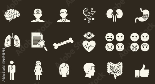 Medical Icons: Health, Science, Human Body, and Medicine Icons Set