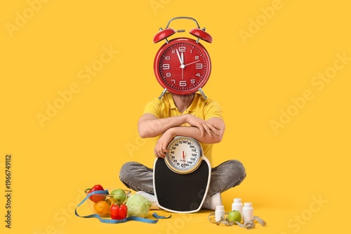 Man with clock instead of h...