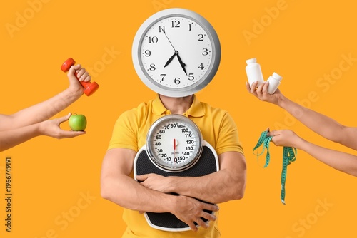 Man with clock instead of h...