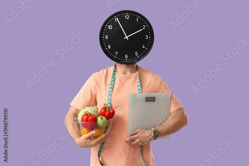 Man with clock instead of h...