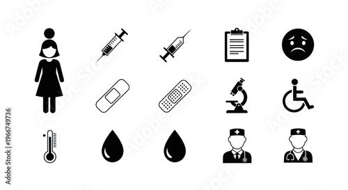 Medical Icons Set: Health, Care, and Science Symbols