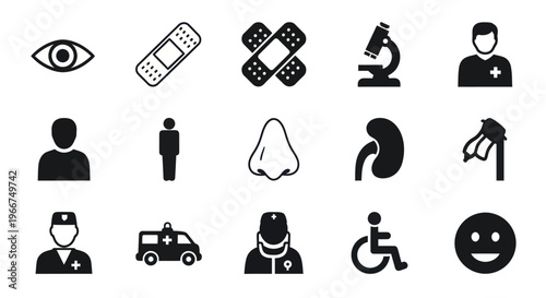Medical Icons Set: Health, Care, and Science Symbols