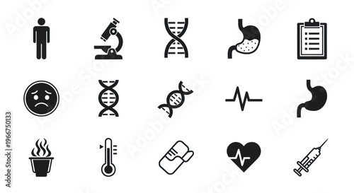 Medical Icons Set: Health, Science, and Healthcare Symbols