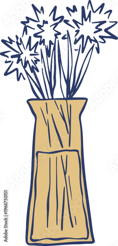 Sketch Bouquet in Vase