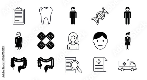Medical Icons Set: Health, Science, and Care Symbols