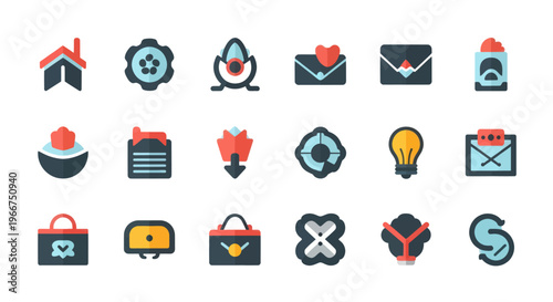 Free Download Modern Flat Icons Set - UI Elements for Web and Mobile Apps - GFXLoad