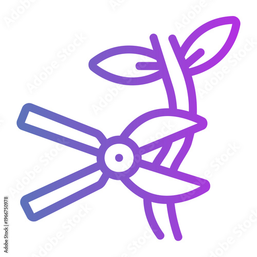 Pruning plants Line Gradient Icon