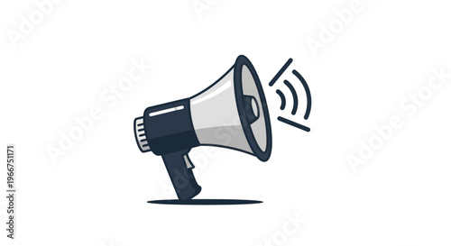 Megaphone Icon, Announcement, Sound Waves, Communication, Protest, Advertisement