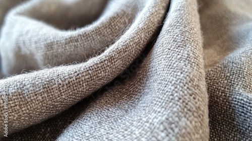 Elegant Soft Gray Linen Weave Texture, Ideal for Cozy Home Decor and Crafting Projects