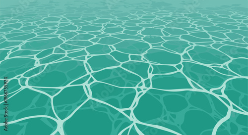 Rippling turquoise water surface with light patterns from above, abstract