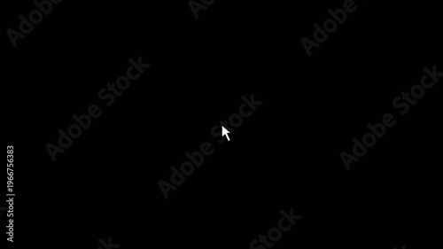 Computer Mouse Cursor Arrow Moving and Clicking on Transparent Background