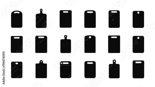 Black silhouettes of various cutting boards.