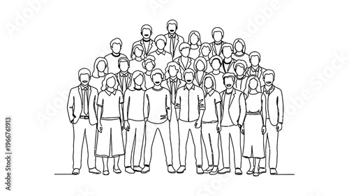 Diverse group of business people standing together.