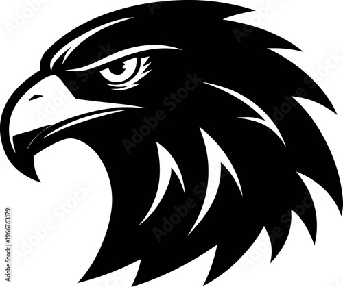 eagle head silhouette vector, eagle head black symbol