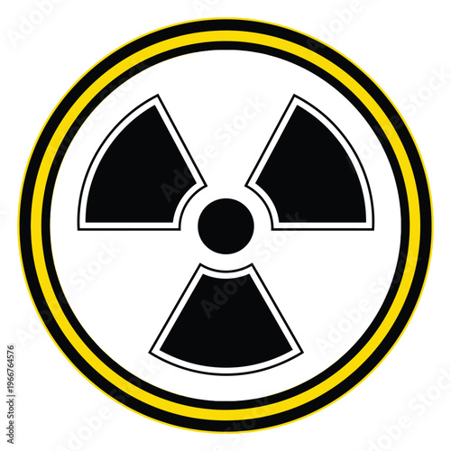 Standard radiation symbol warning of potential hazards and radioactive materials
