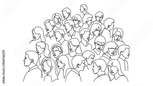 Diverse group of people illustration.