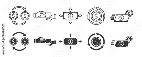 Money Transfer Movement Finance Icon