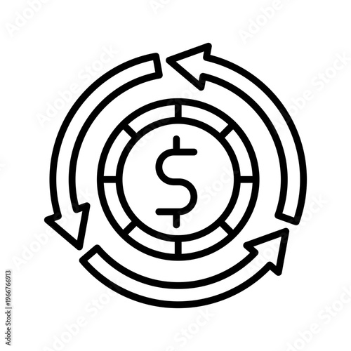 Money Transfer Movement Finance Icon