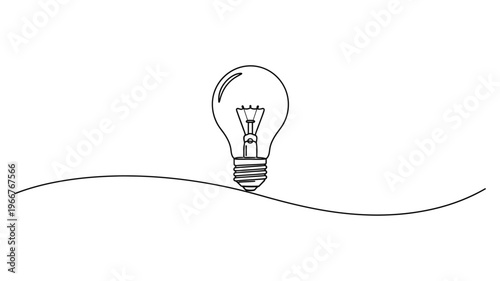 A simple line drawing of a lightbulb.