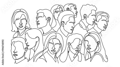 Diverse group of people illustration.