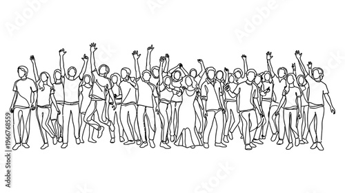 Diverse group of people celebrating together.