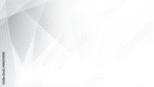 Abstract white and gray color, modern design stripes background with geometric shape and glowing light. Vector illustration.