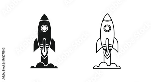 two rocket ships launching into space Vector